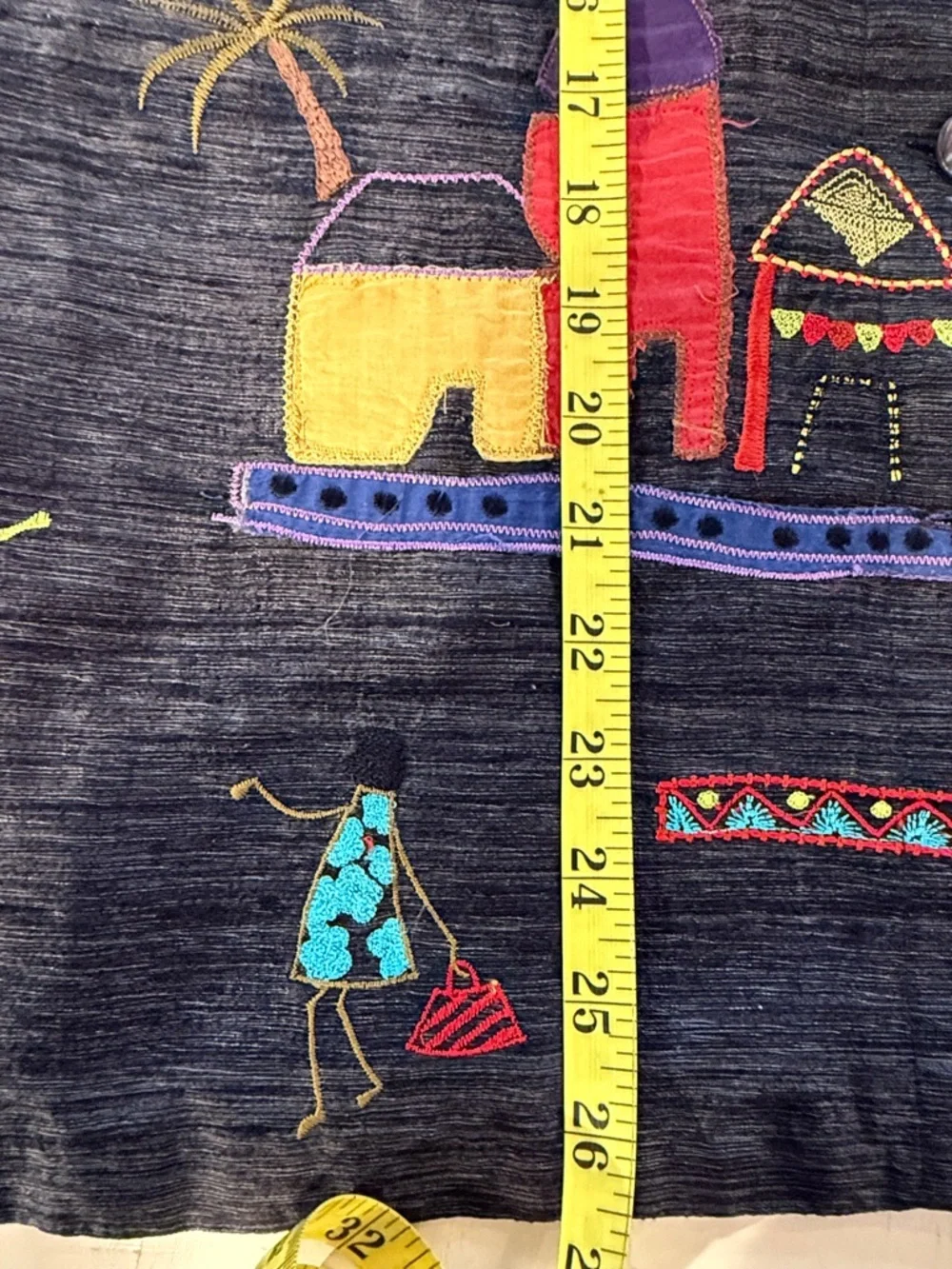 Chico’s Embroidered Art Jacket Size 0 Silk Blend Whimsical Village Button Front - Picture 11 of 14